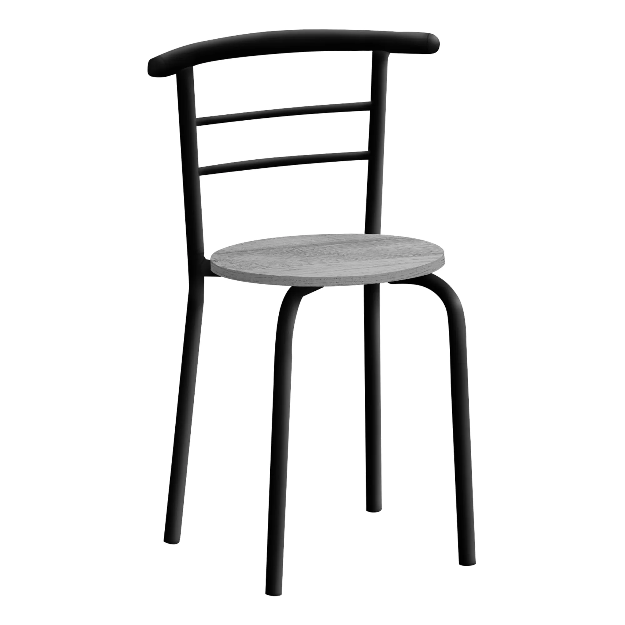 Dining Set - 3Pcs Set / Grey Top / Black Metal