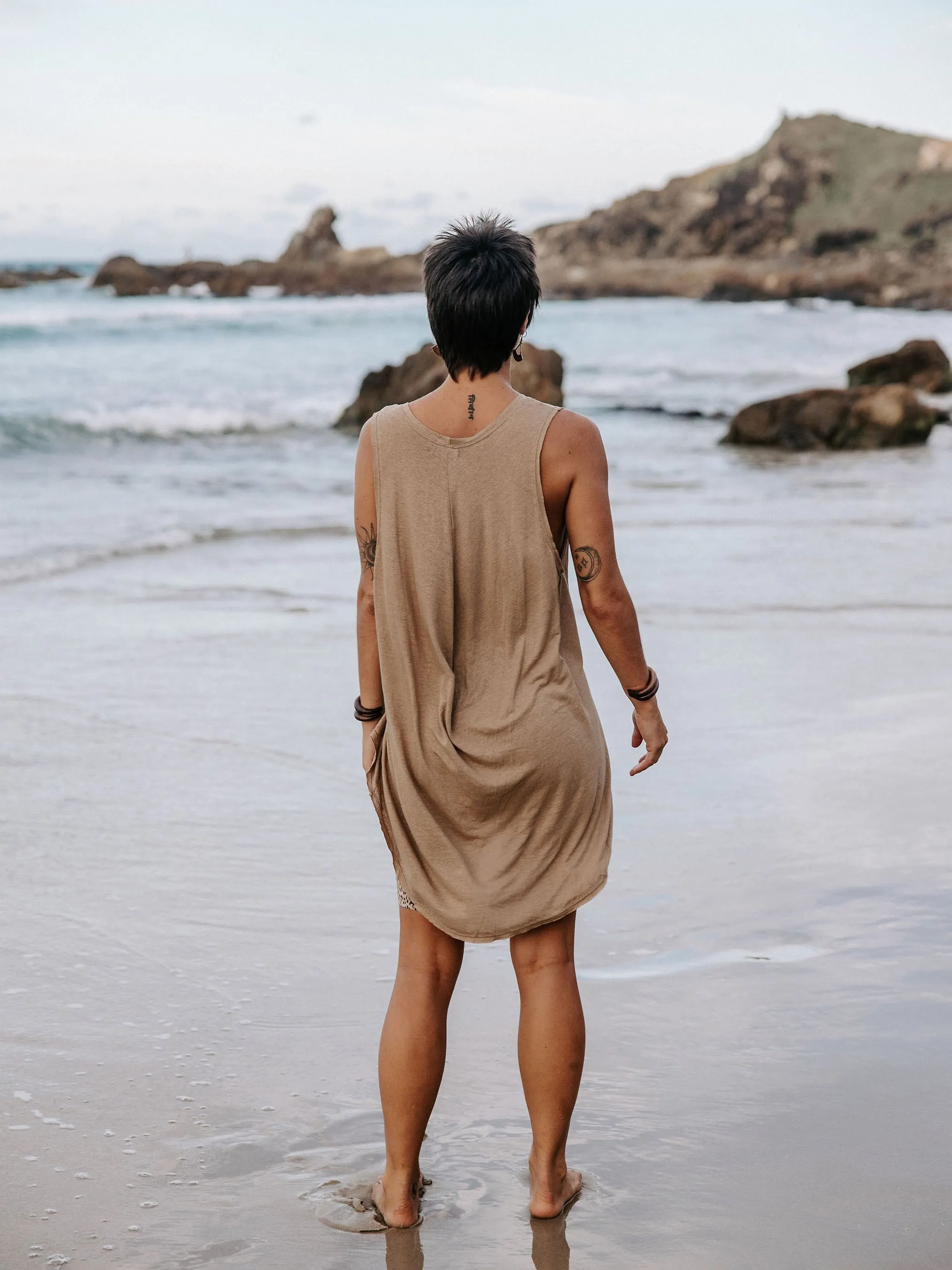 Draped tank - Taupe