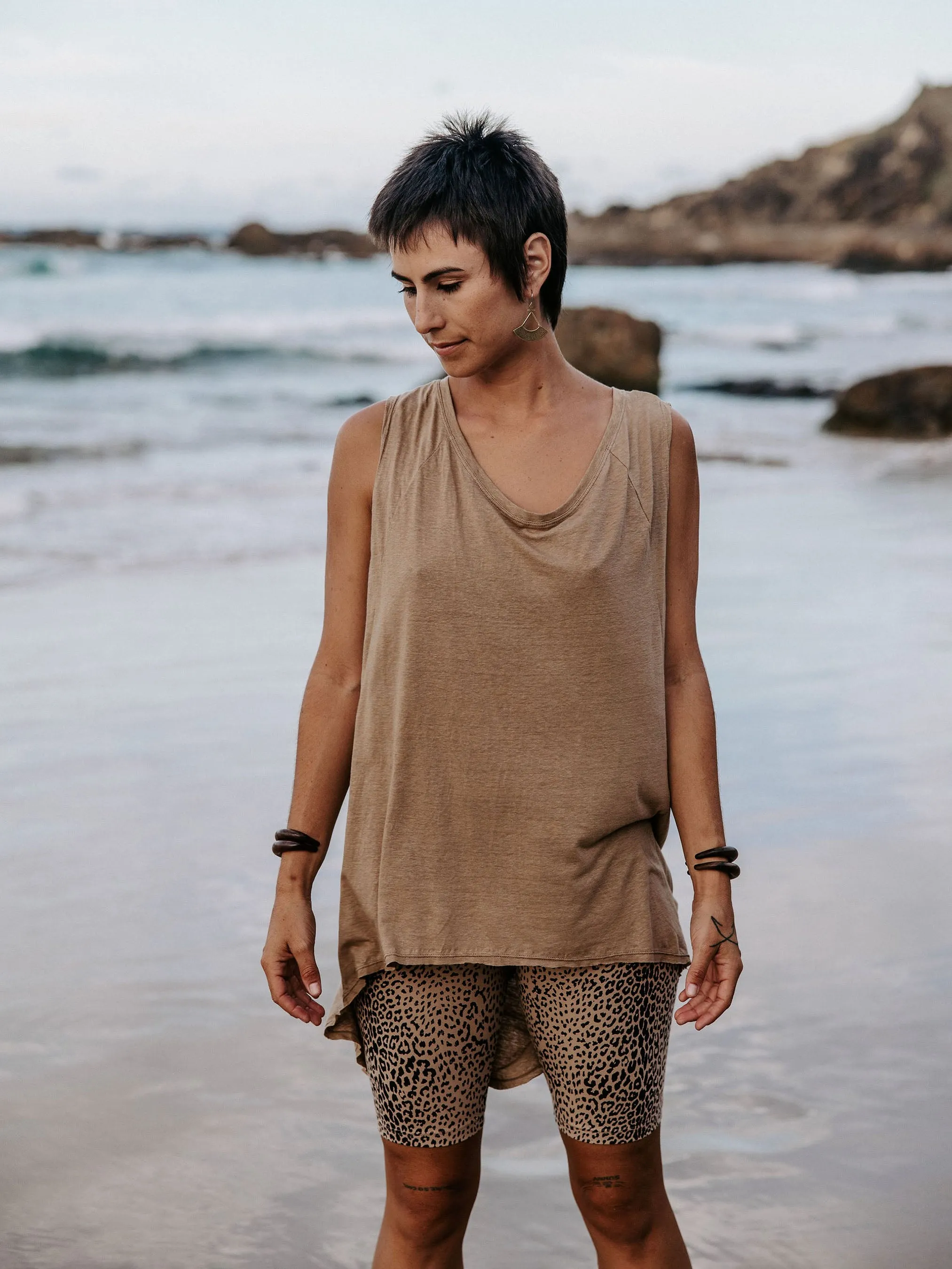 Draped tank - Taupe