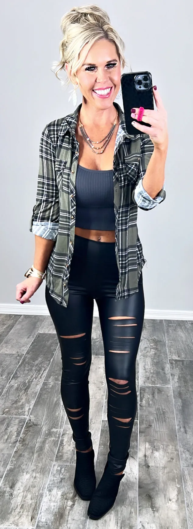 Duly Noted Ribbed Crop Top - Grey