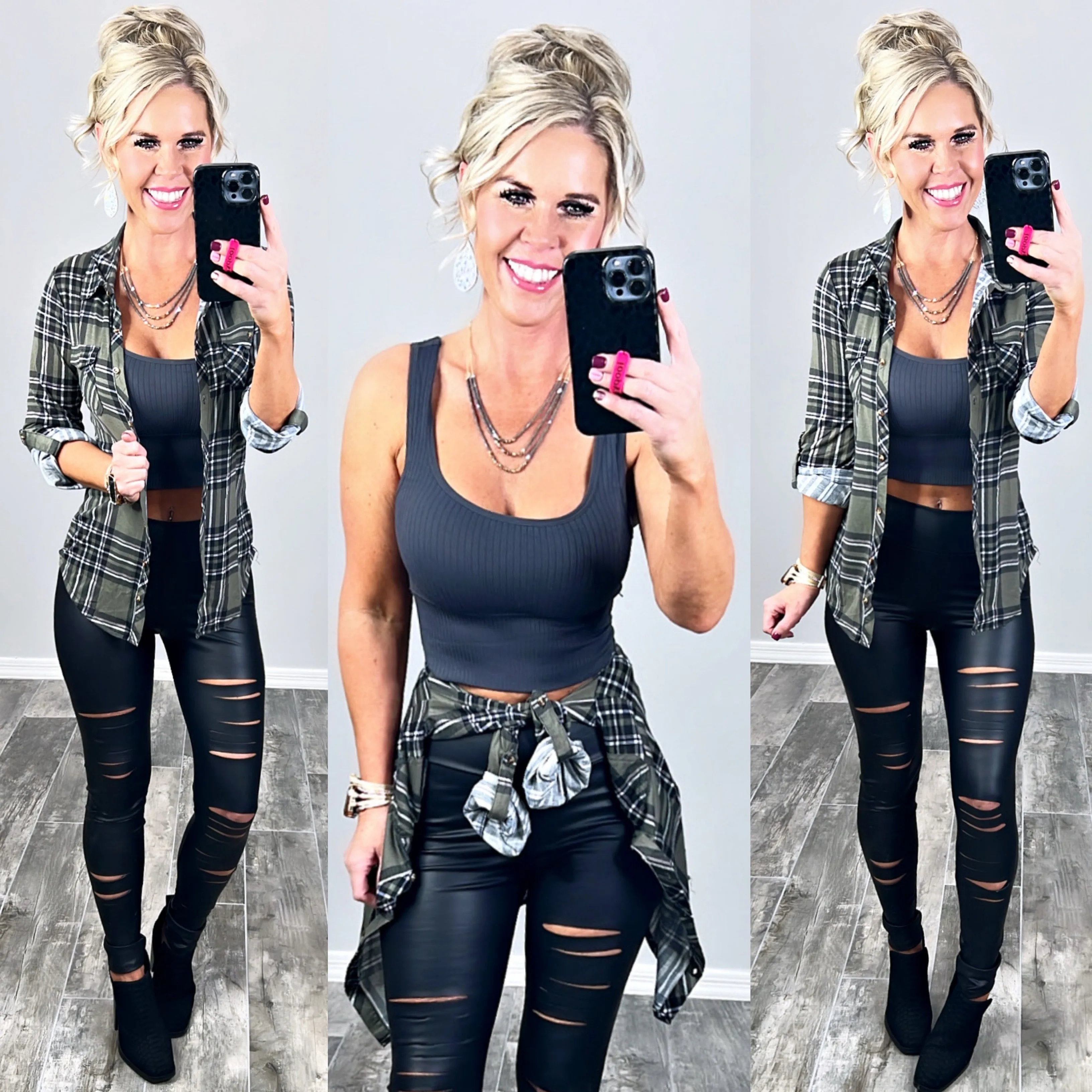 Duly Noted Ribbed Crop Top - Grey