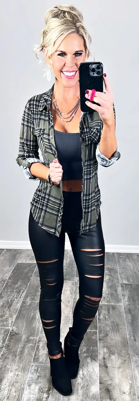 Duly Noted Ribbed Crop Top - Grey
