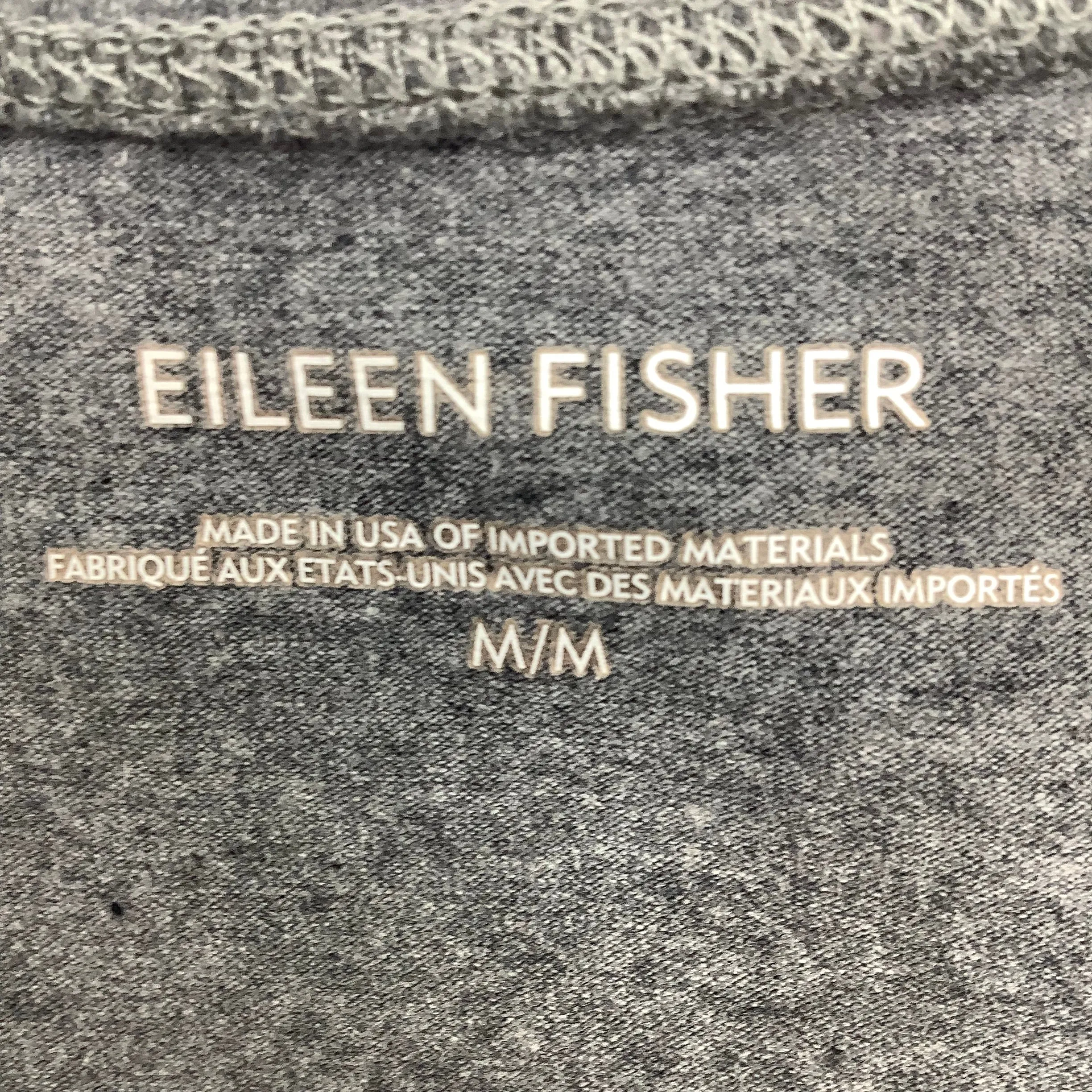 Eileen Fisher Women's Top Grey Short Sleeve T-Shirt Size: M