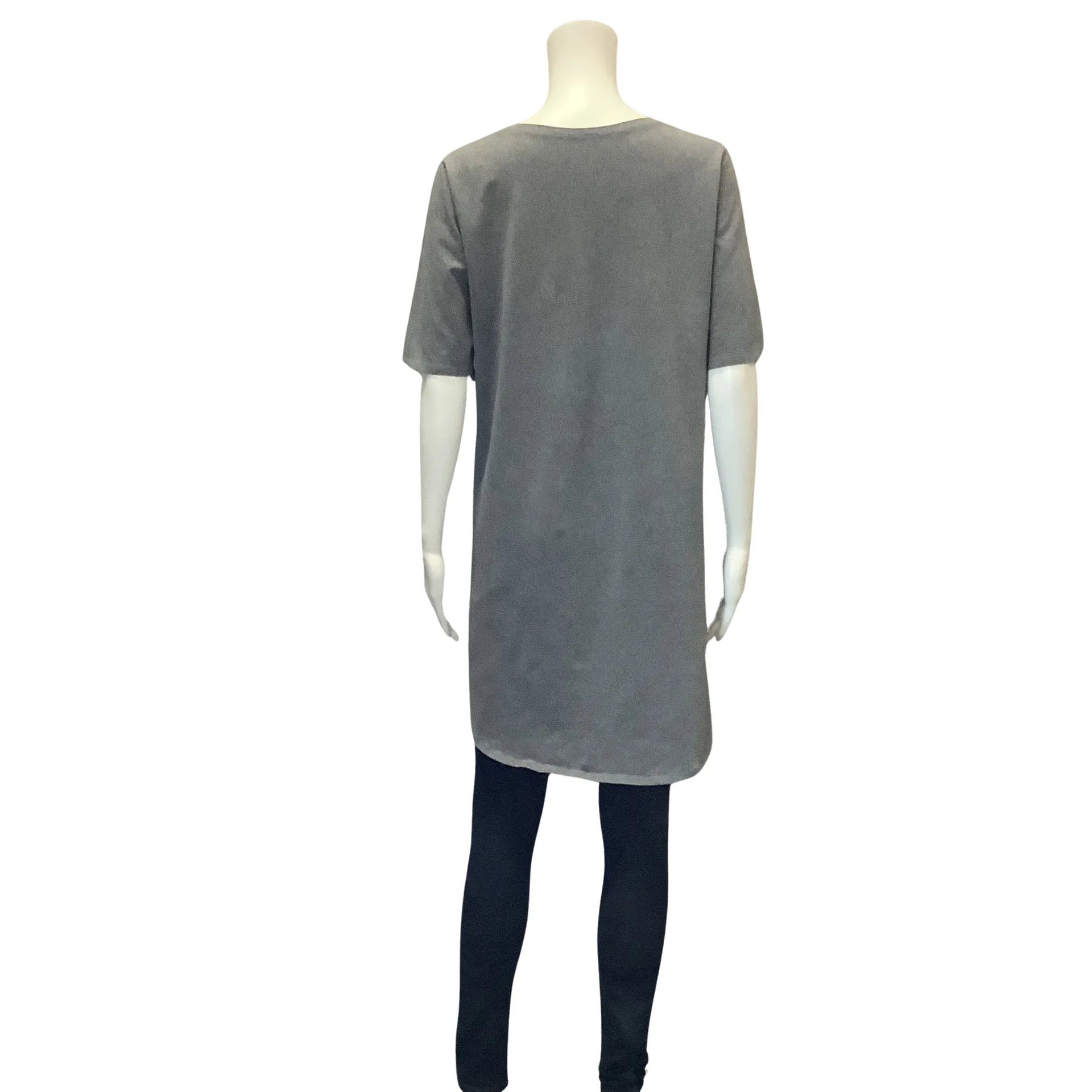 Eileen Fisher Women's Top Grey Short Sleeve T-Shirt Size: M
