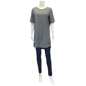 Eileen Fisher Women's Top Grey Short Sleeve T-Shirt Size: M