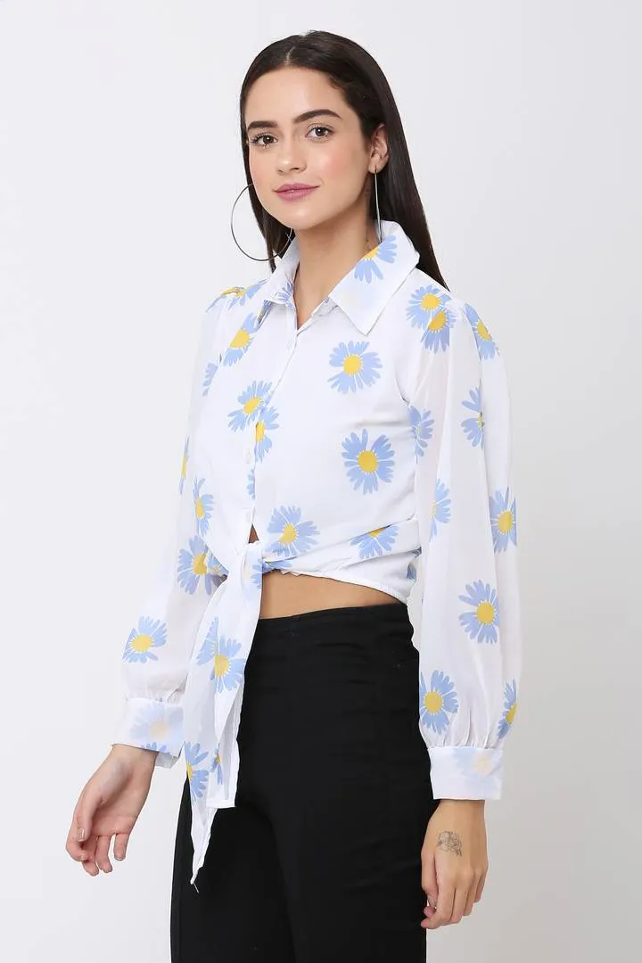 Elegant Printed Crop Top