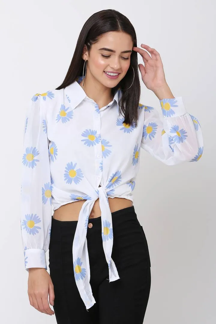 Elegant Printed Crop Top