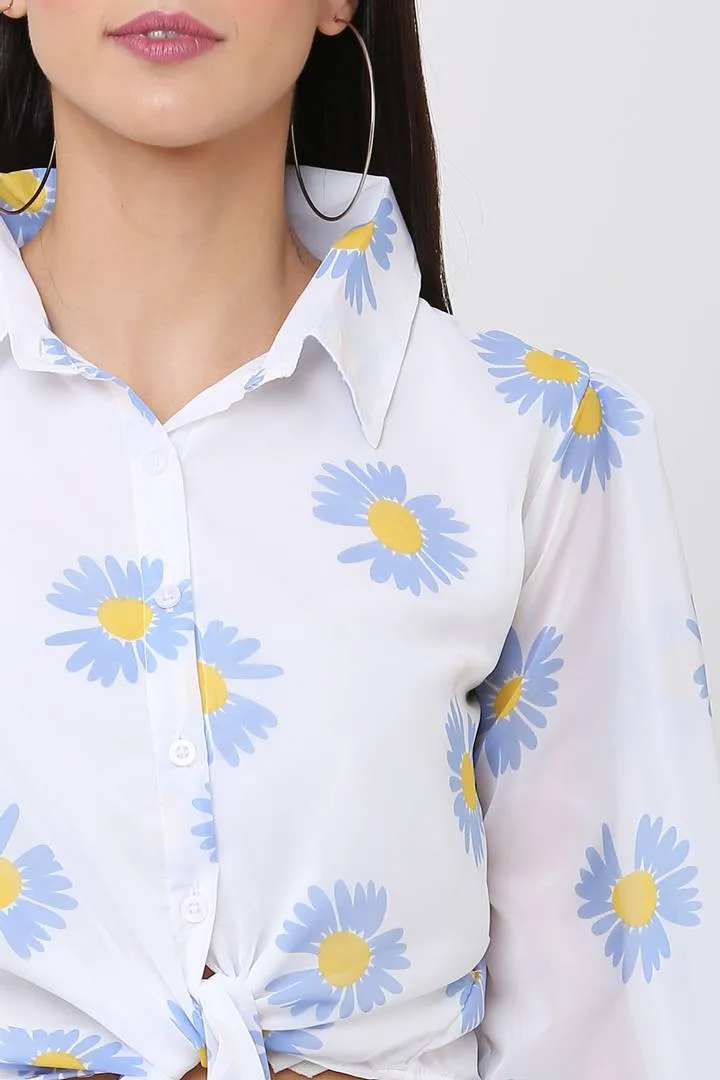 Elegant Printed Crop Top