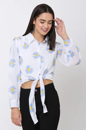 Elegant Printed Crop Top