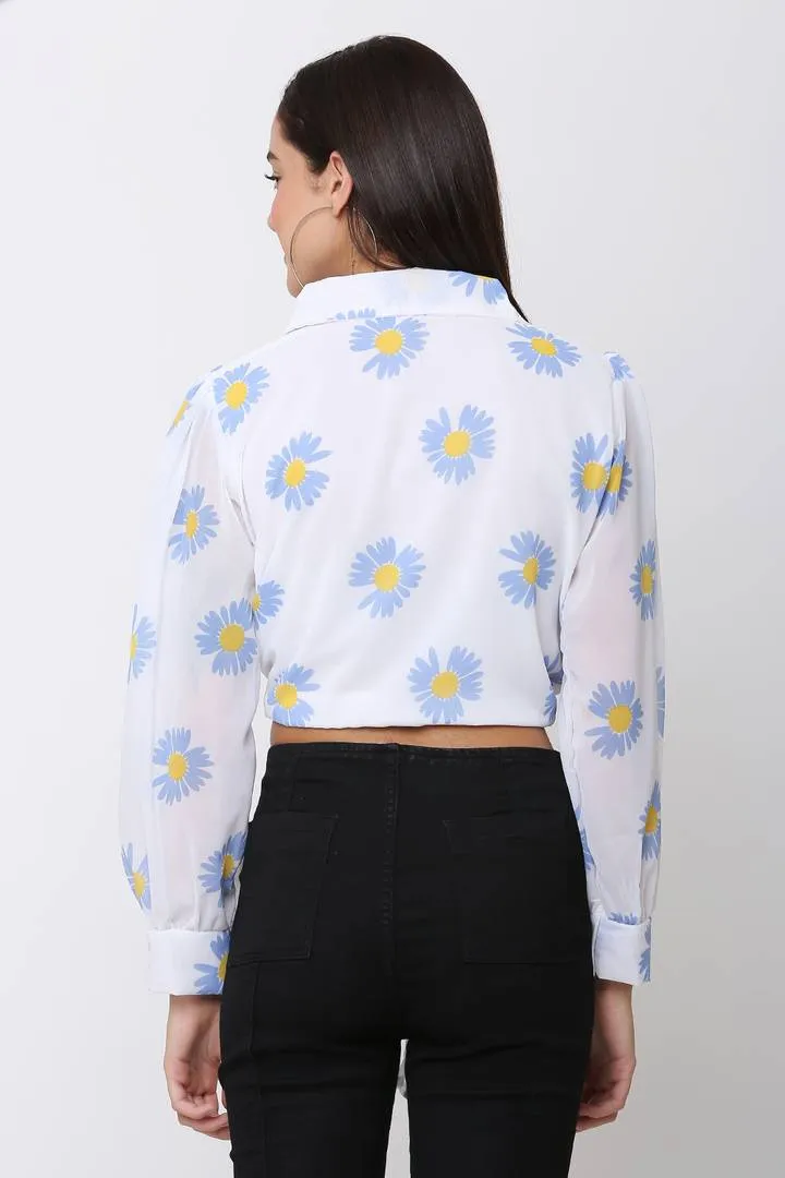 Elegant Printed Crop Top