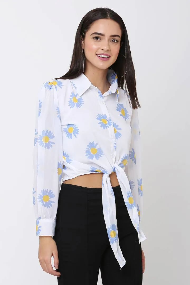 Elegant Printed Crop Top