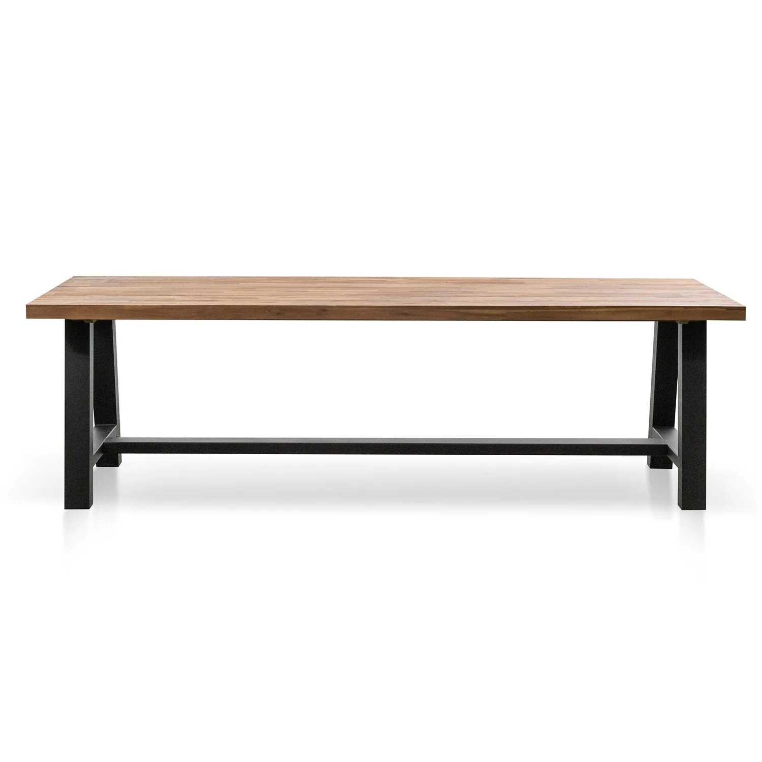 Ellis 2.5m Outdoor Dining Table - Natural Top and Black Base