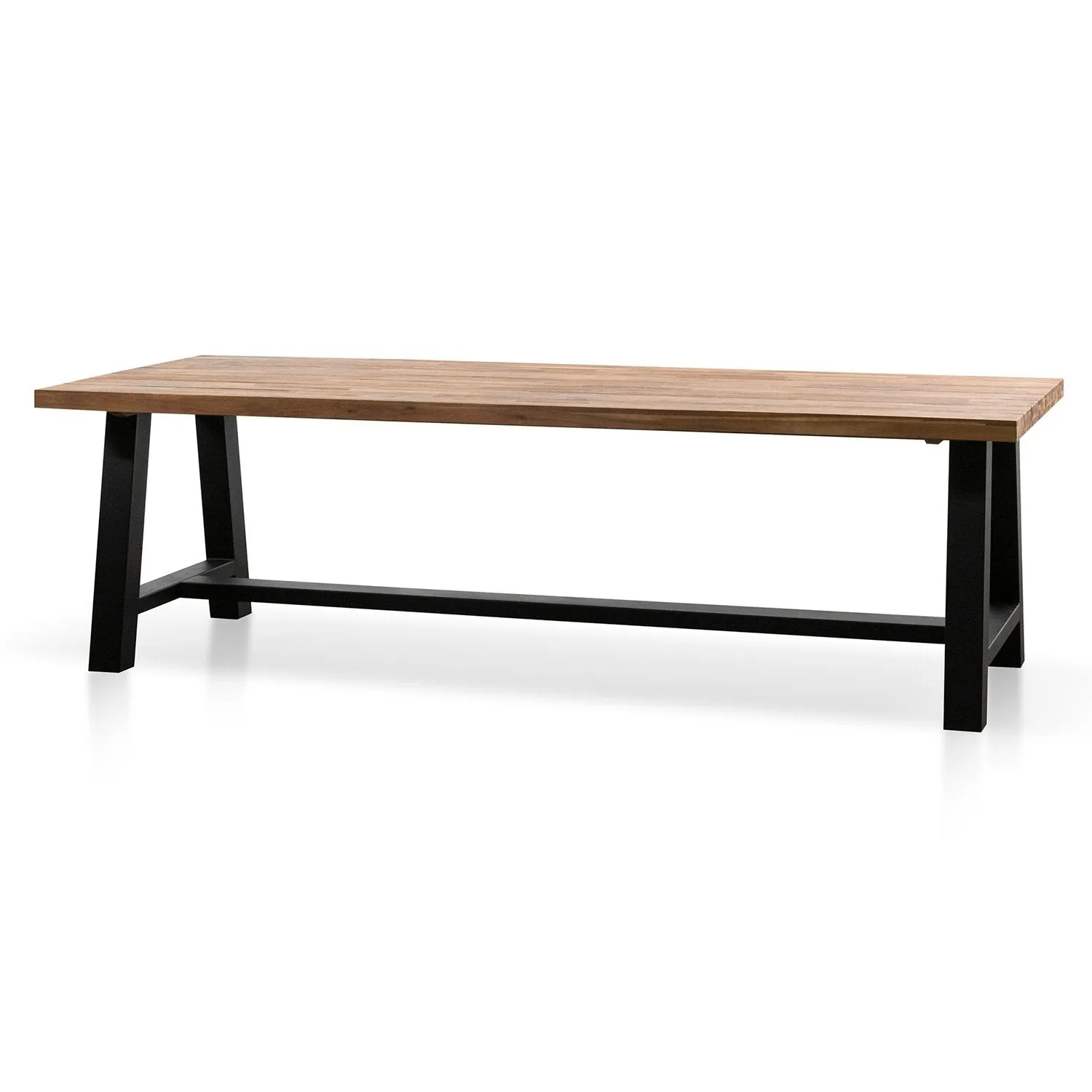 Ellis 2.5m Outdoor Dining Table - Natural Top and Black Base