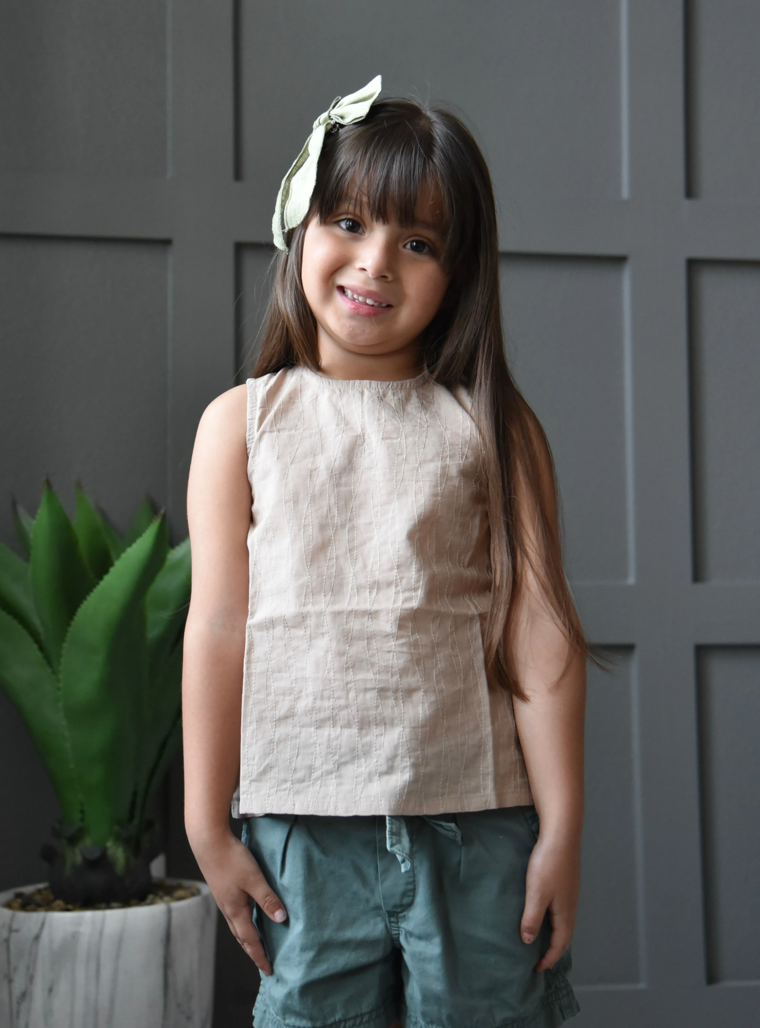 Embroidered Beige Top