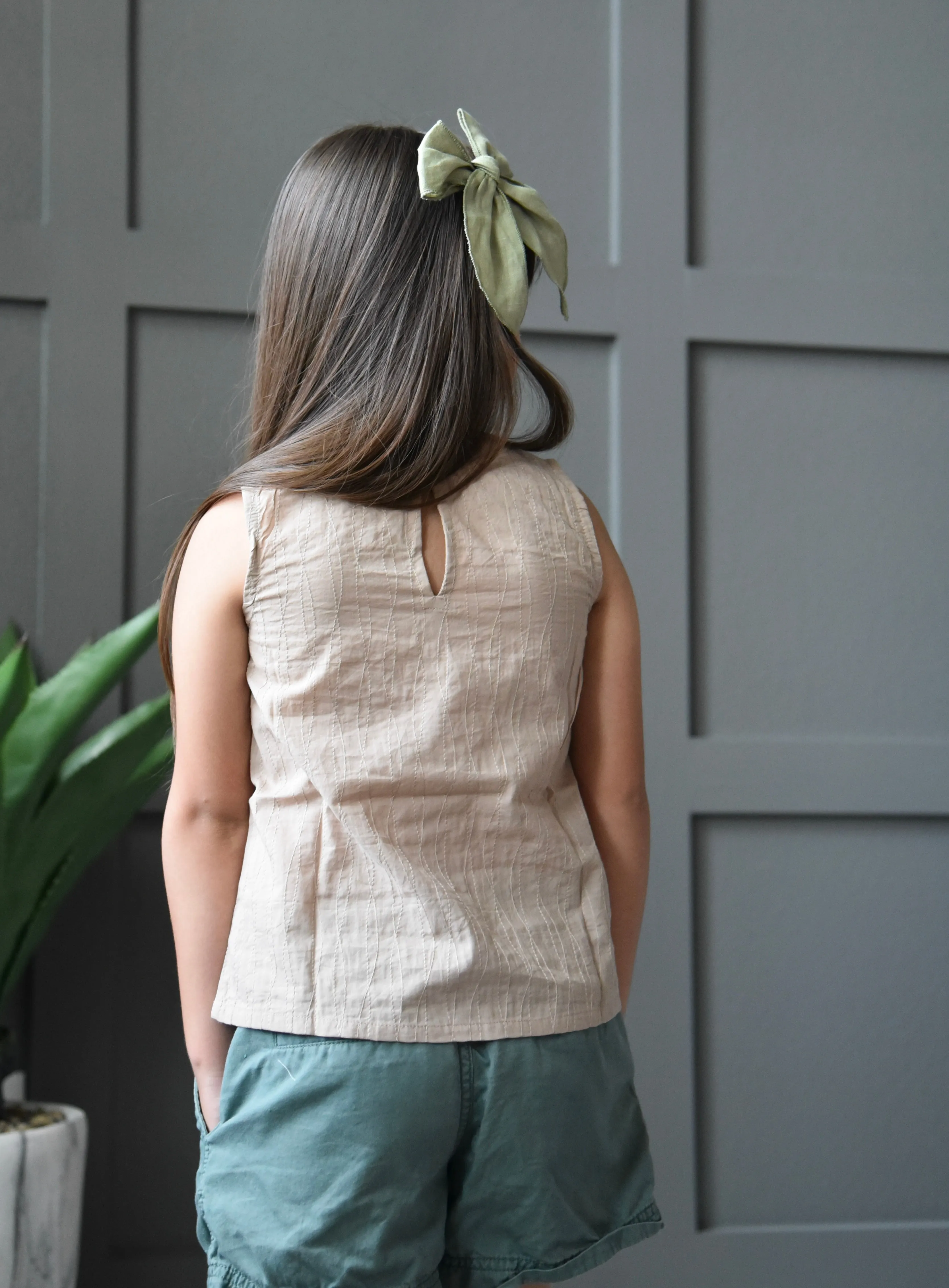 Embroidered Beige Top