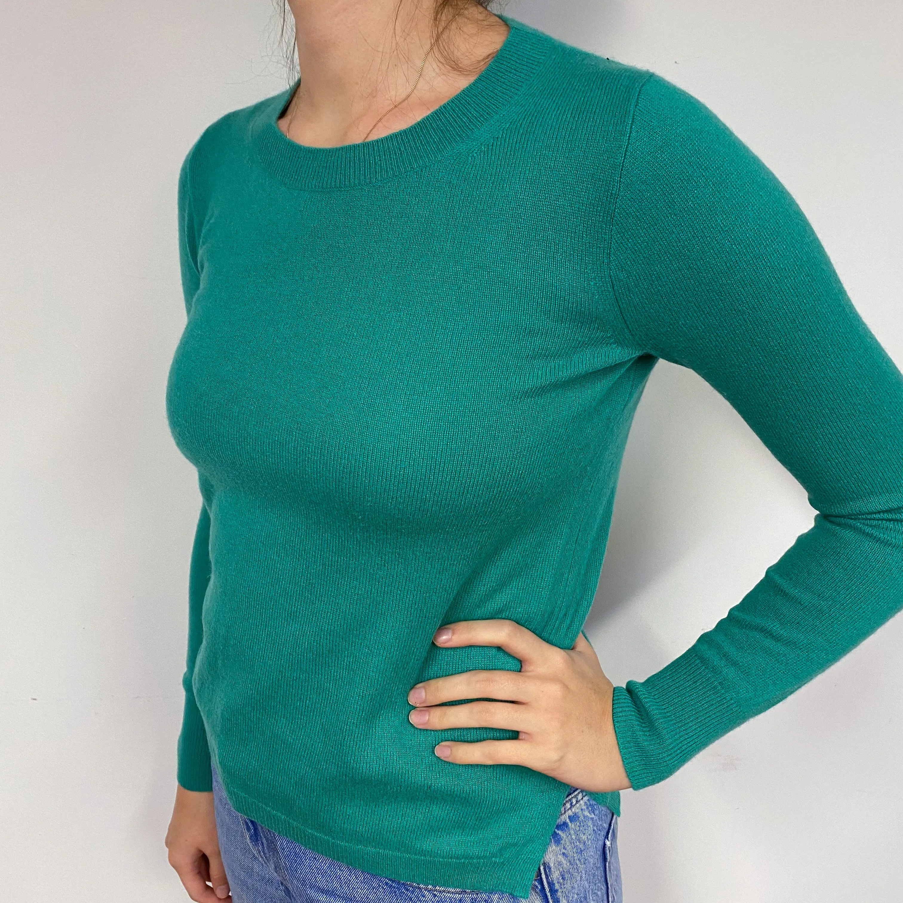 Emerald Green Cashmere Crew Neck Jumper Small
