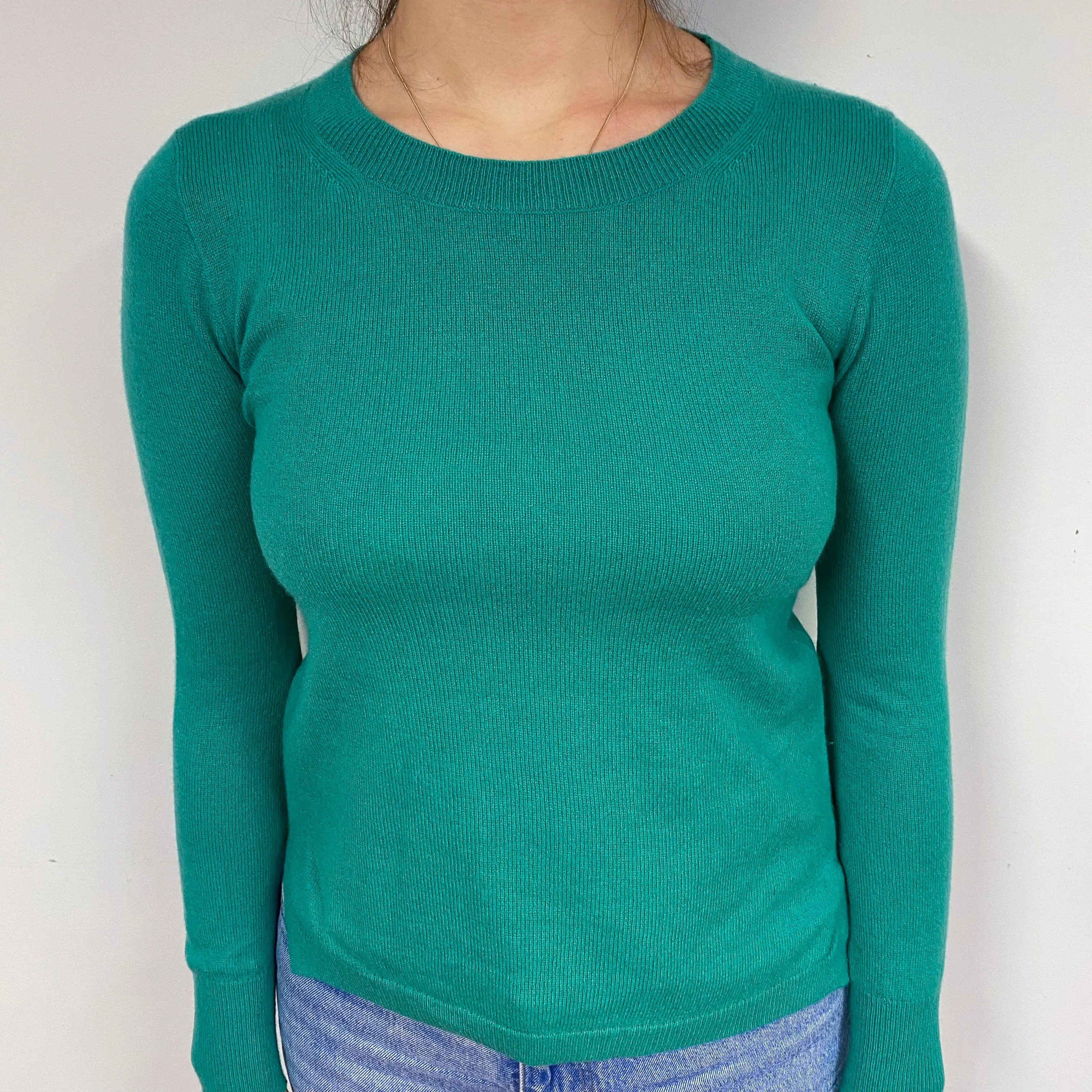 Emerald Green Cashmere Crew Neck Jumper Small
