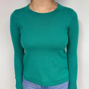 Emerald Green Cashmere Crew Neck Jumper Small