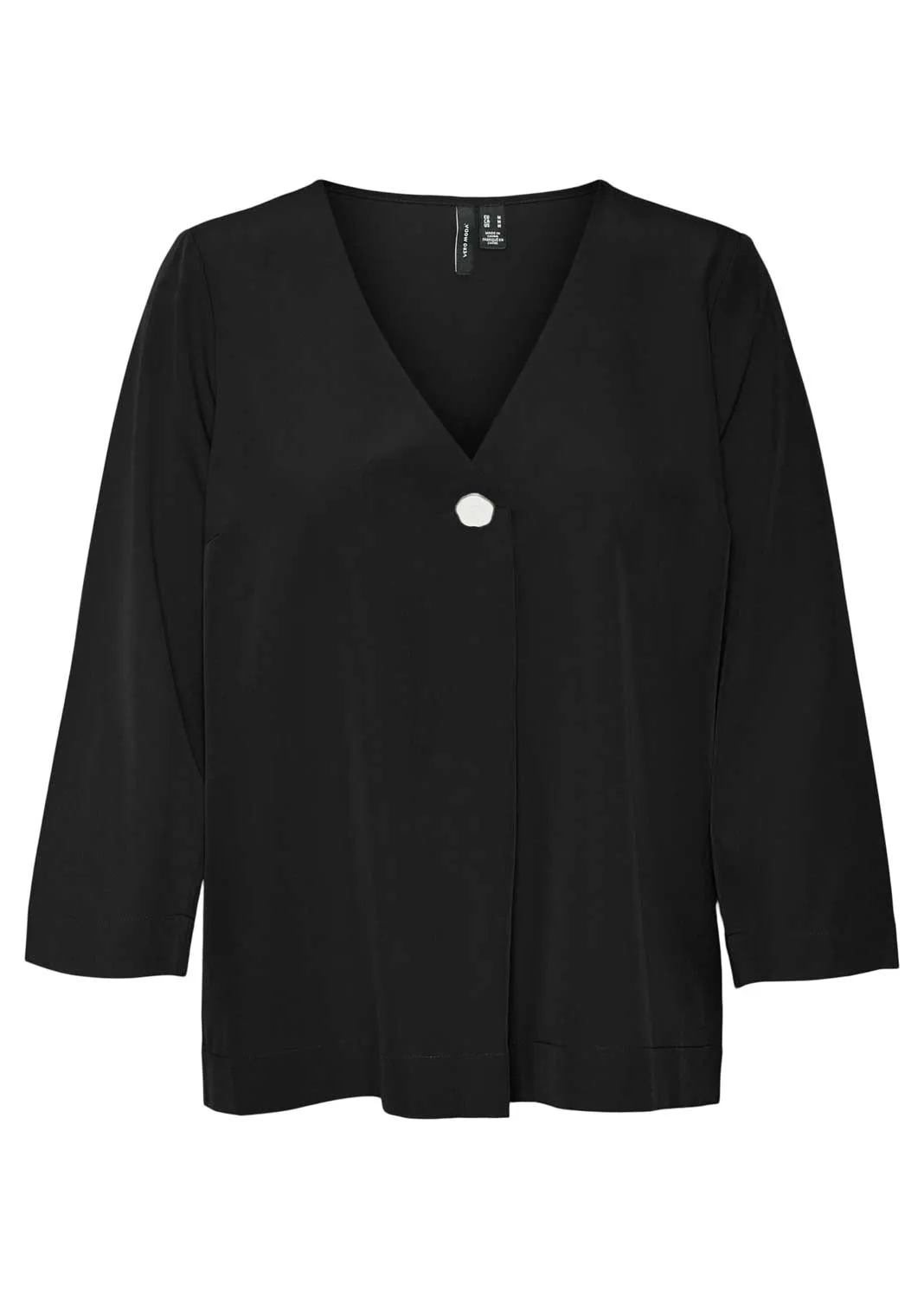 Eva V-Neck Blouse in Black