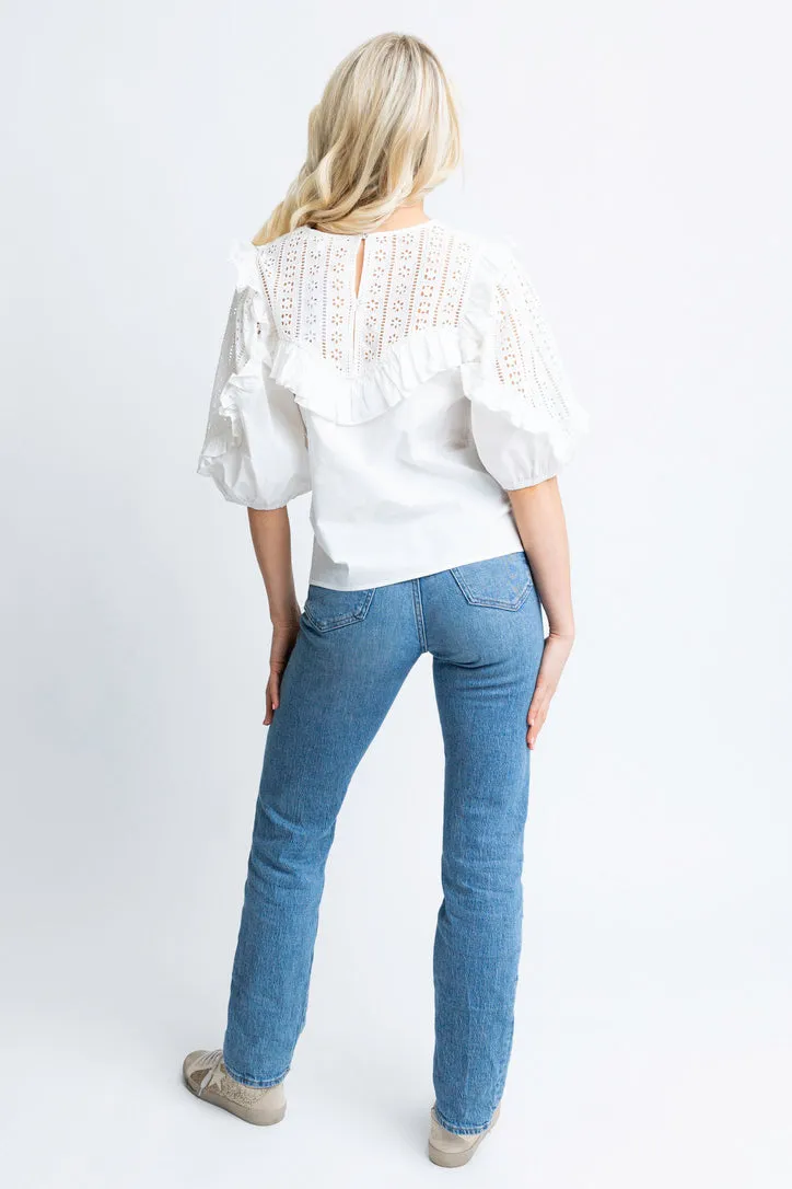 Eyelet Poplin Novelty Top
