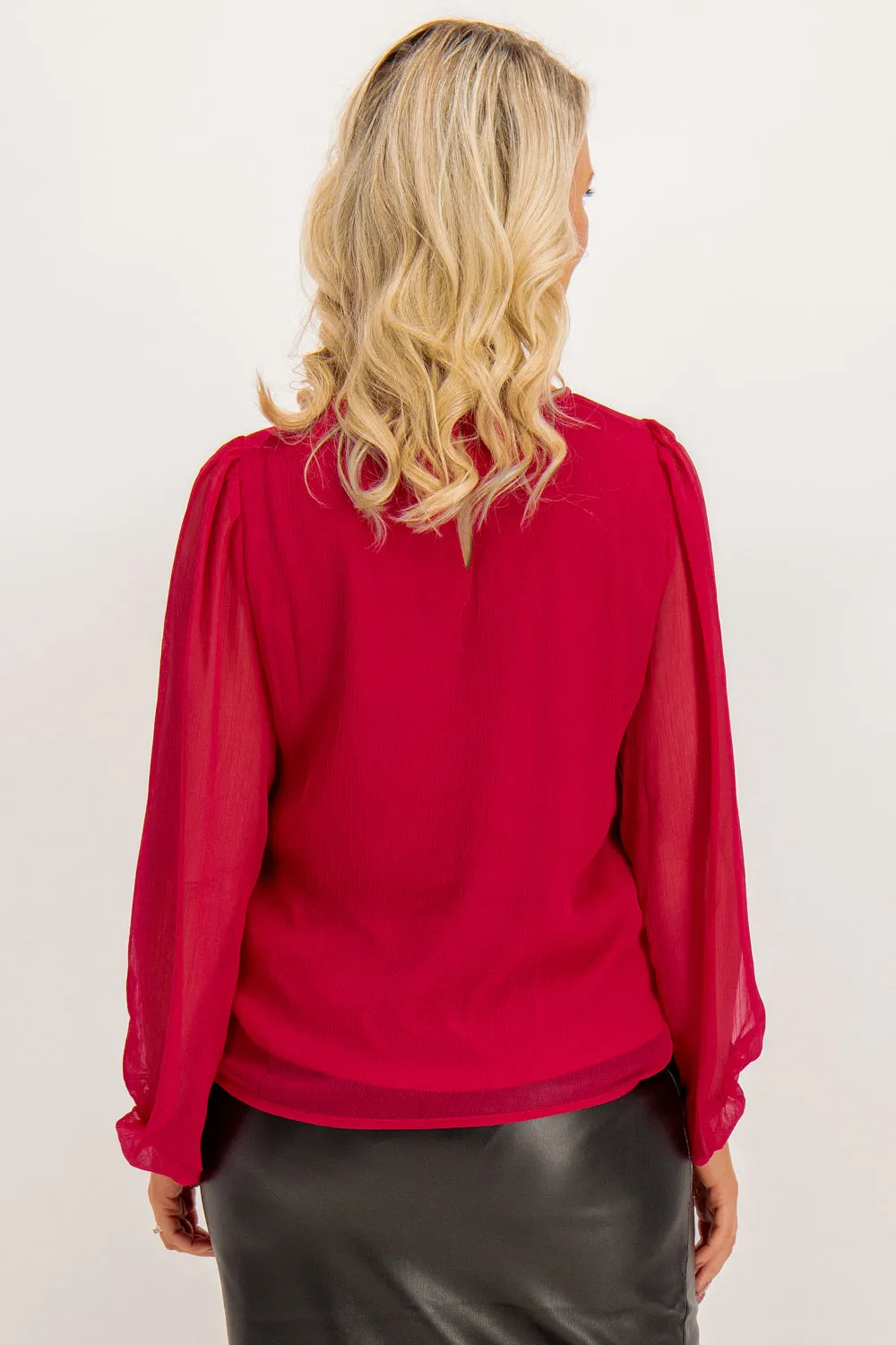 Falia O-Neck Cerise Pink Top
