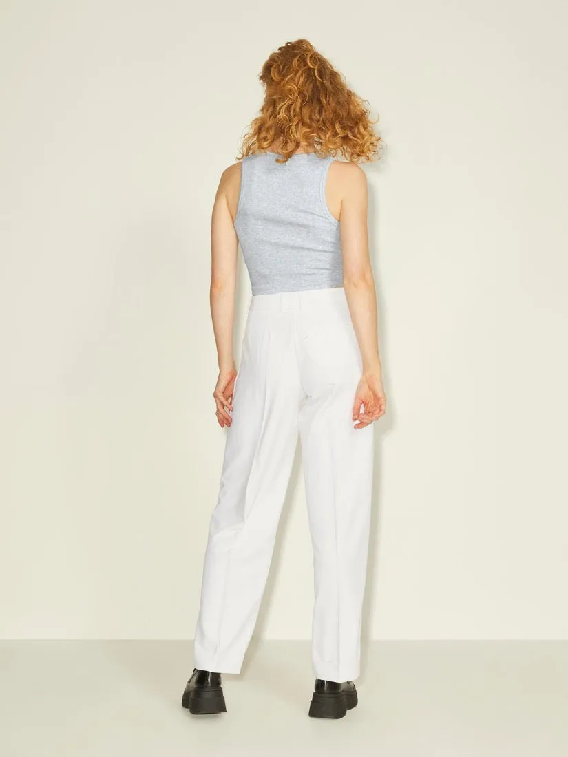 Fallon Rib Tank Top Light Grey Melange