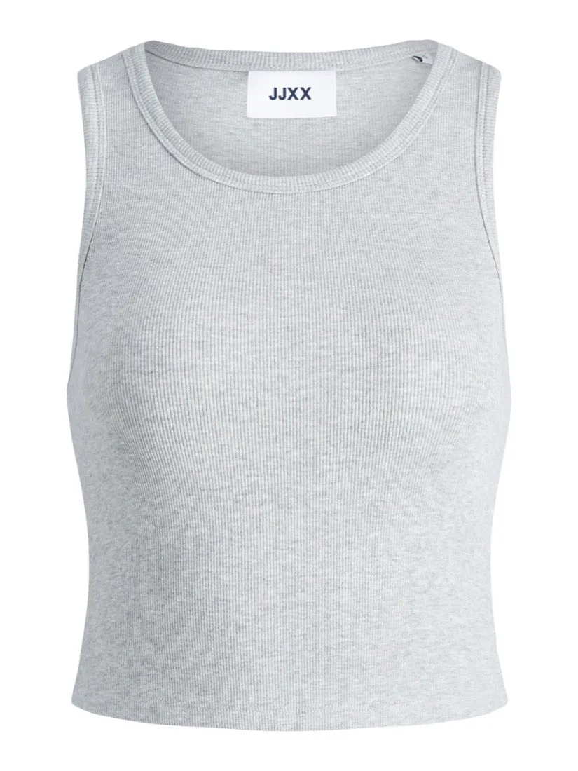 Fallon Rib Tank Top Light Grey Melange