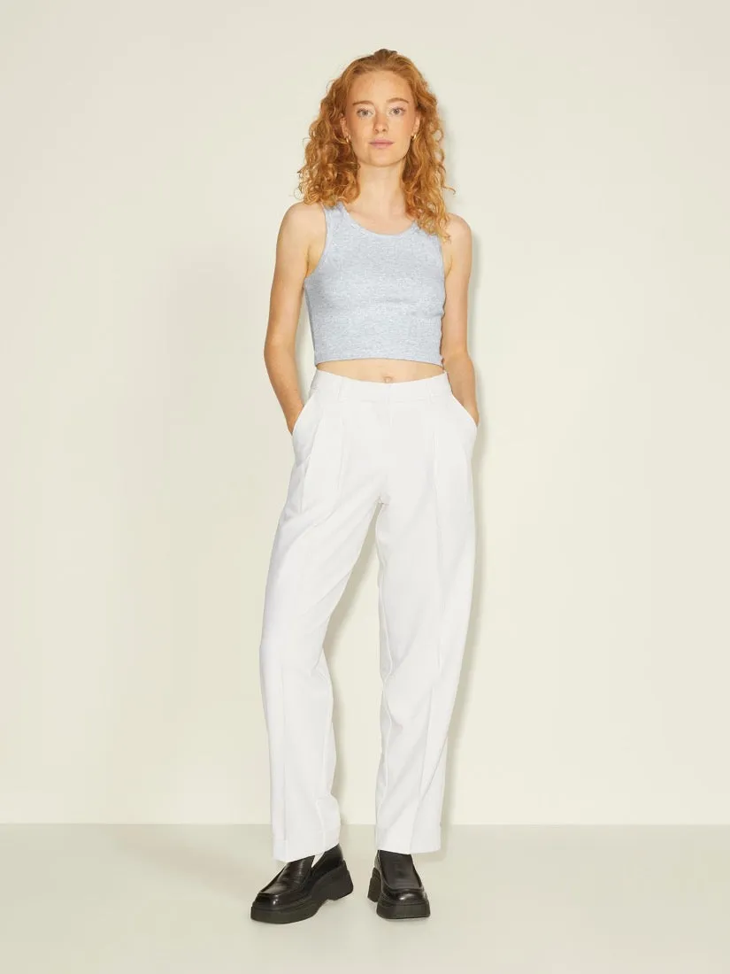 Fallon Rib Tank Top Light Grey Melange