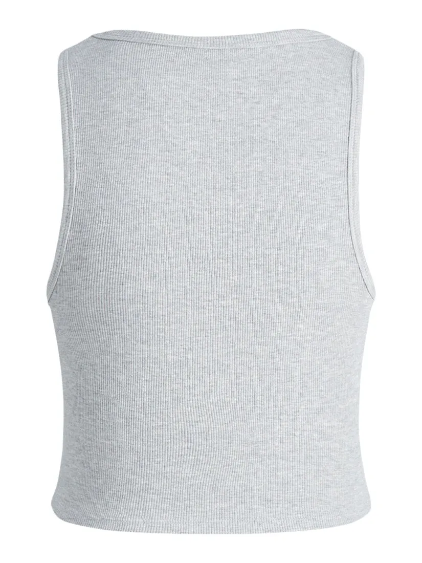 Fallon Rib Tank Top Light Grey Melange