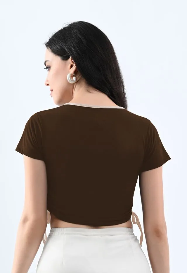 Fashionable Brown Crop Top