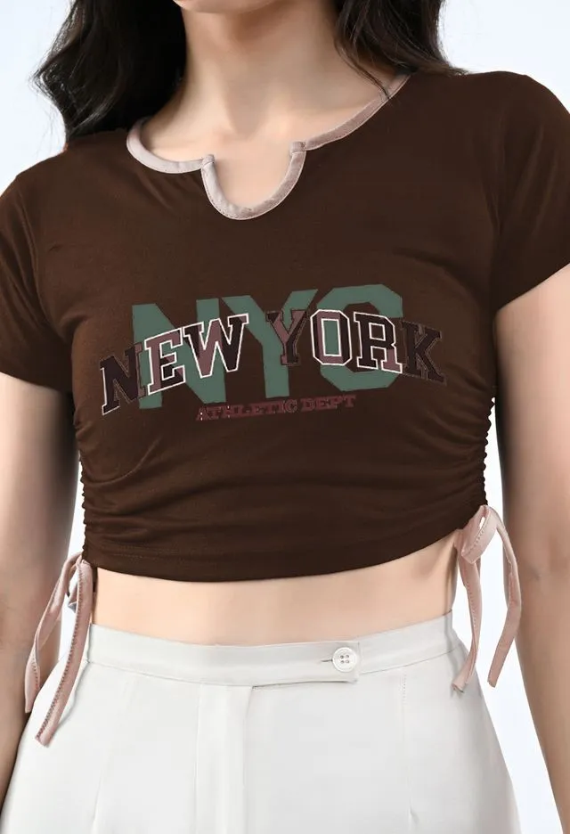 Fashionable Brown Crop Top