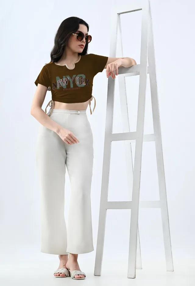 Fashionable Brown Crop Top