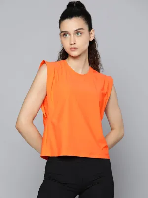 Fitkin womens orange boxy tank top