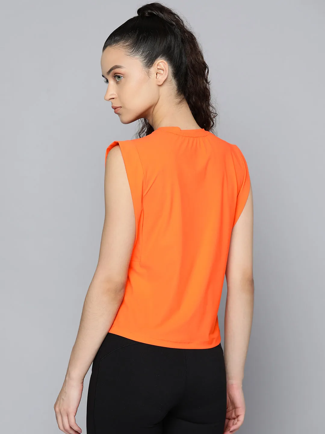Fitkin womens orange boxy tank top