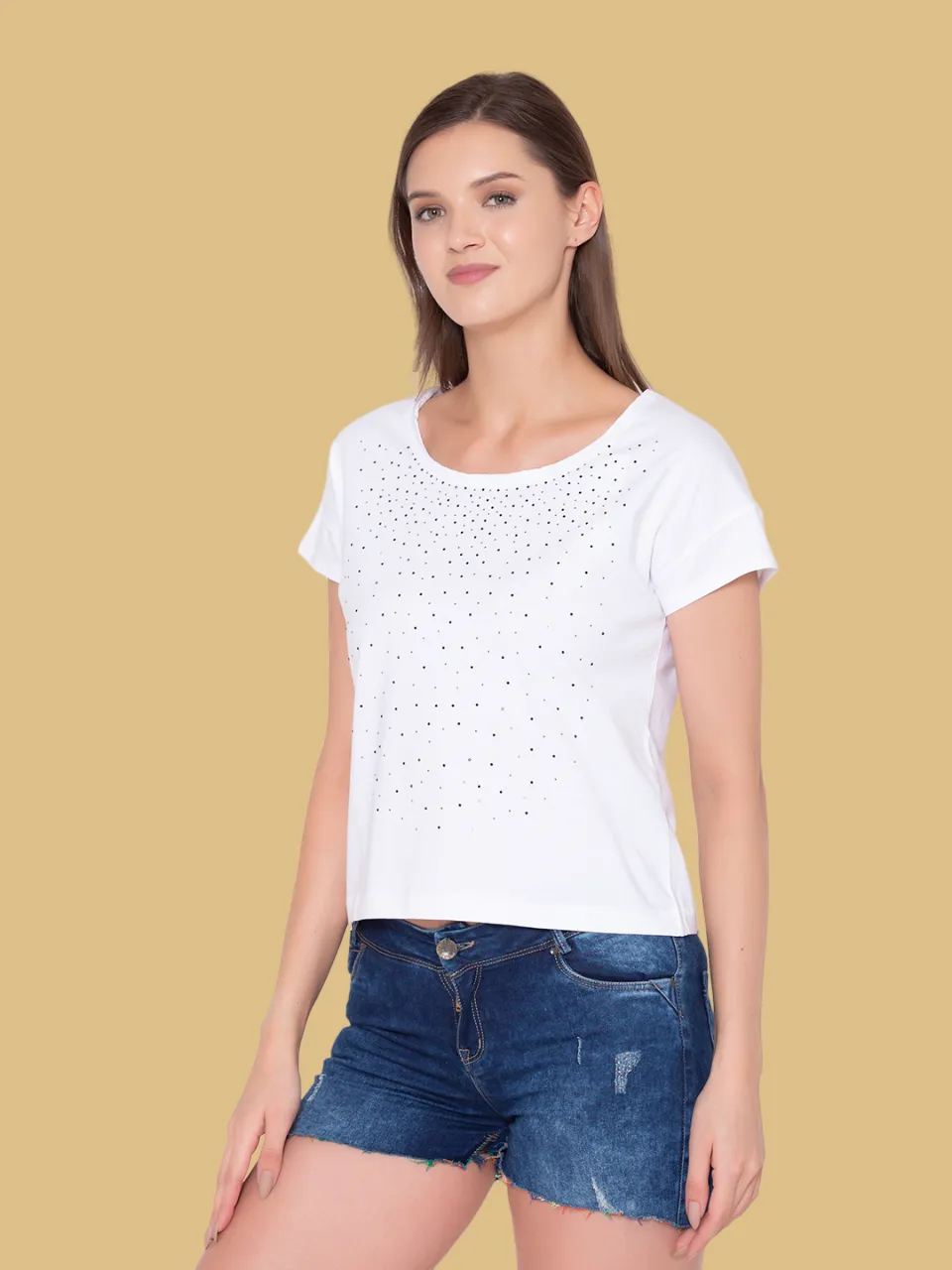 Flawless Winged White Top For Women