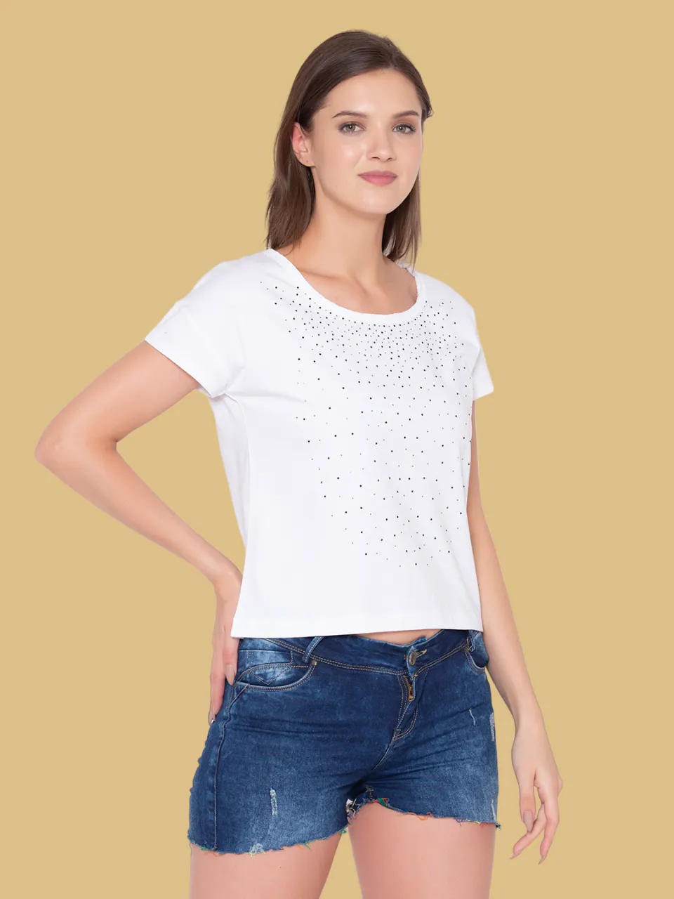 Flawless Winged White Top For Women