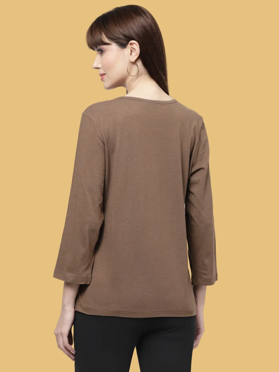 Flawless Women Casual Brown Top | BROWNEY