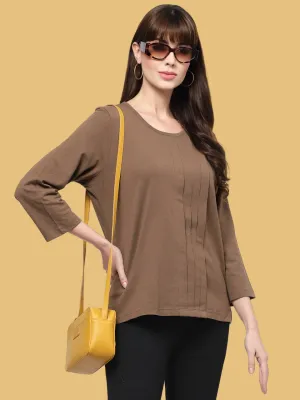 Flawless Women Casual Brown Top | BROWNEY