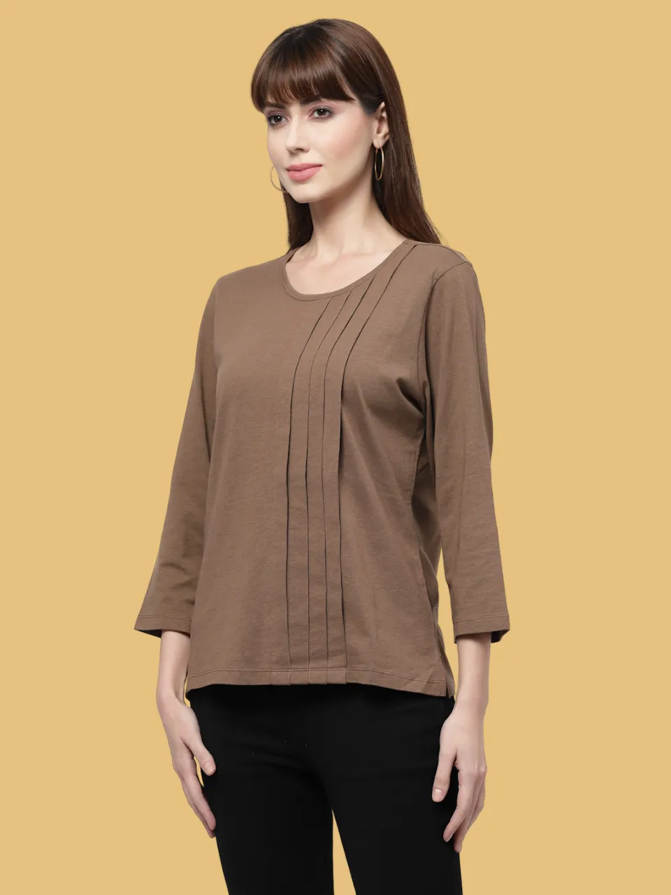 Flawless Women Casual Brown Top | BROWNEY