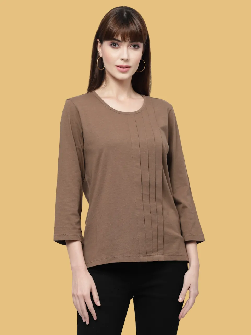 Flawless Women Casual Brown Top | BROWNEY