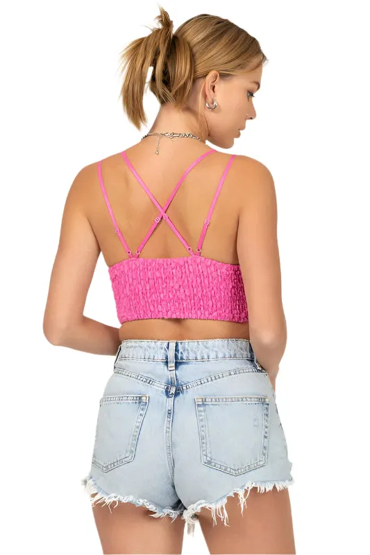 Floral Crochet Lace Cami Cropped Top