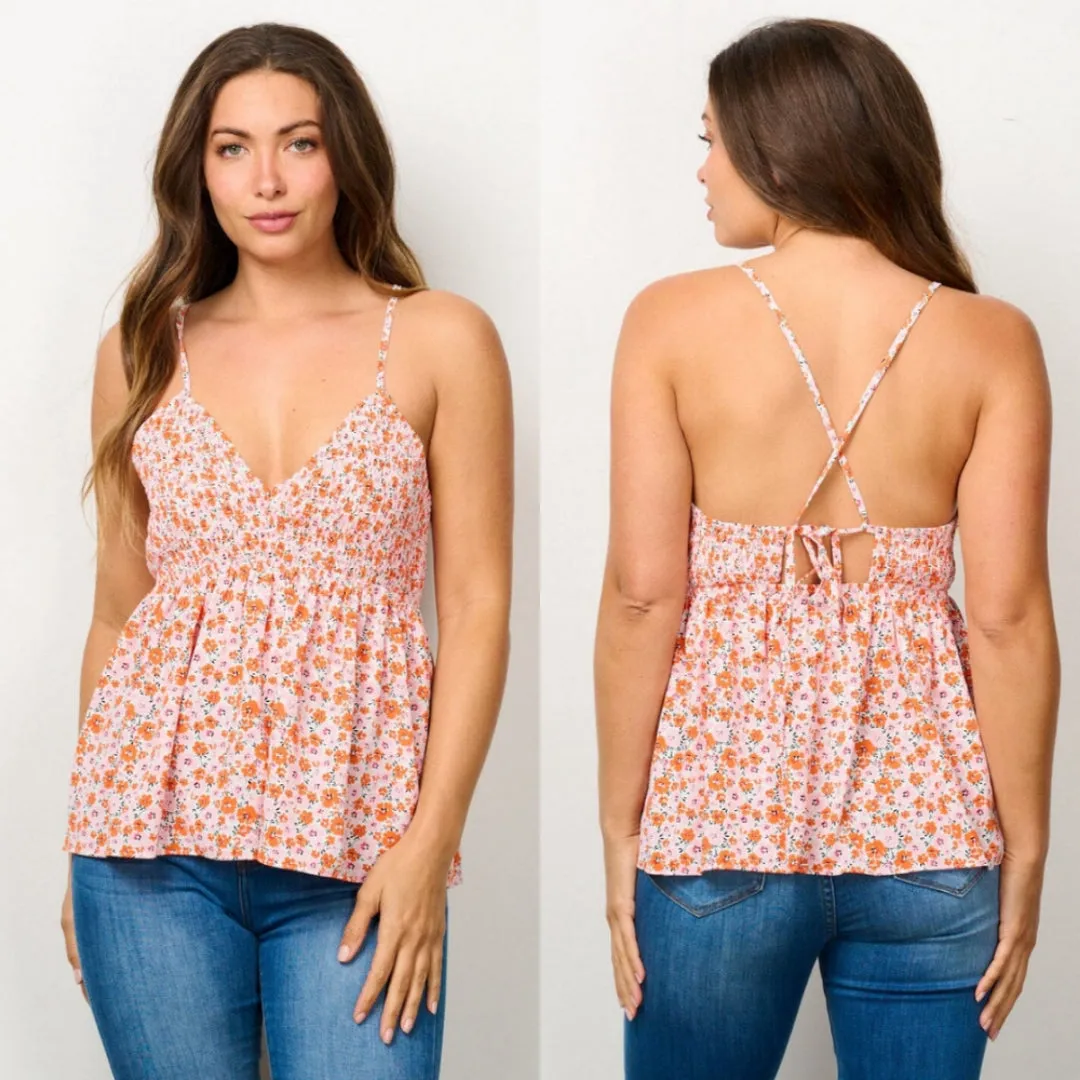 Floral Peplum Tank