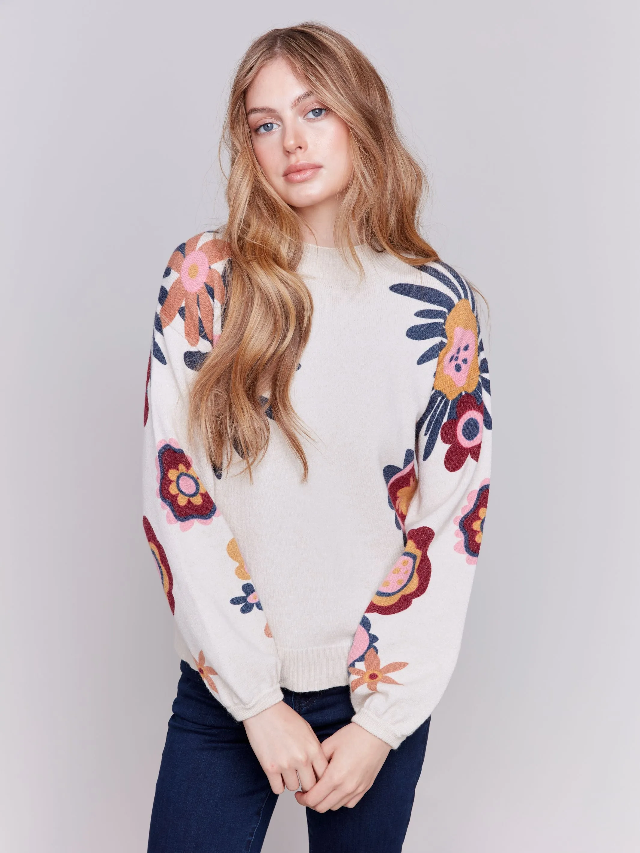 Floral Print Sweater