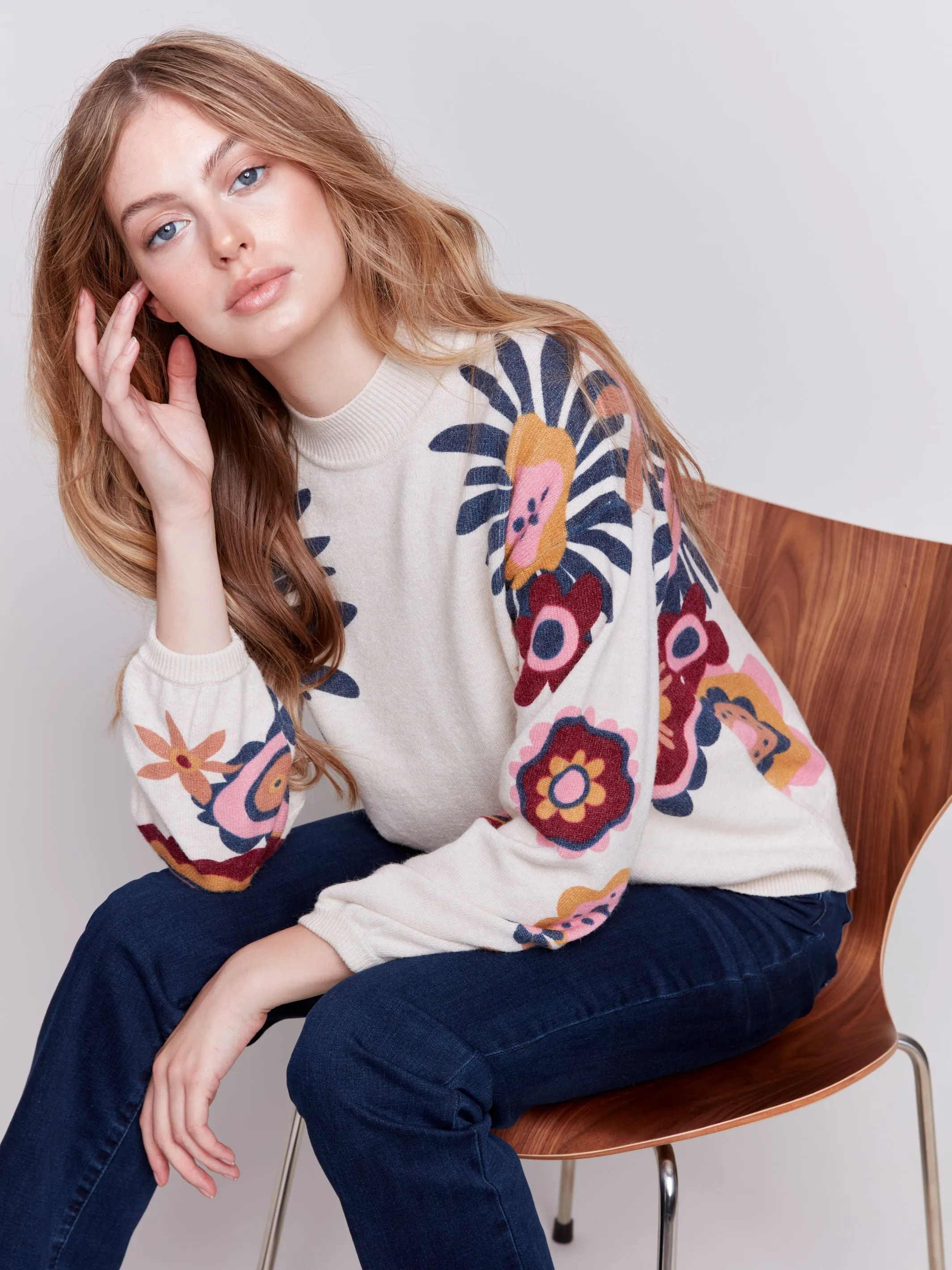 Floral Print Sweater