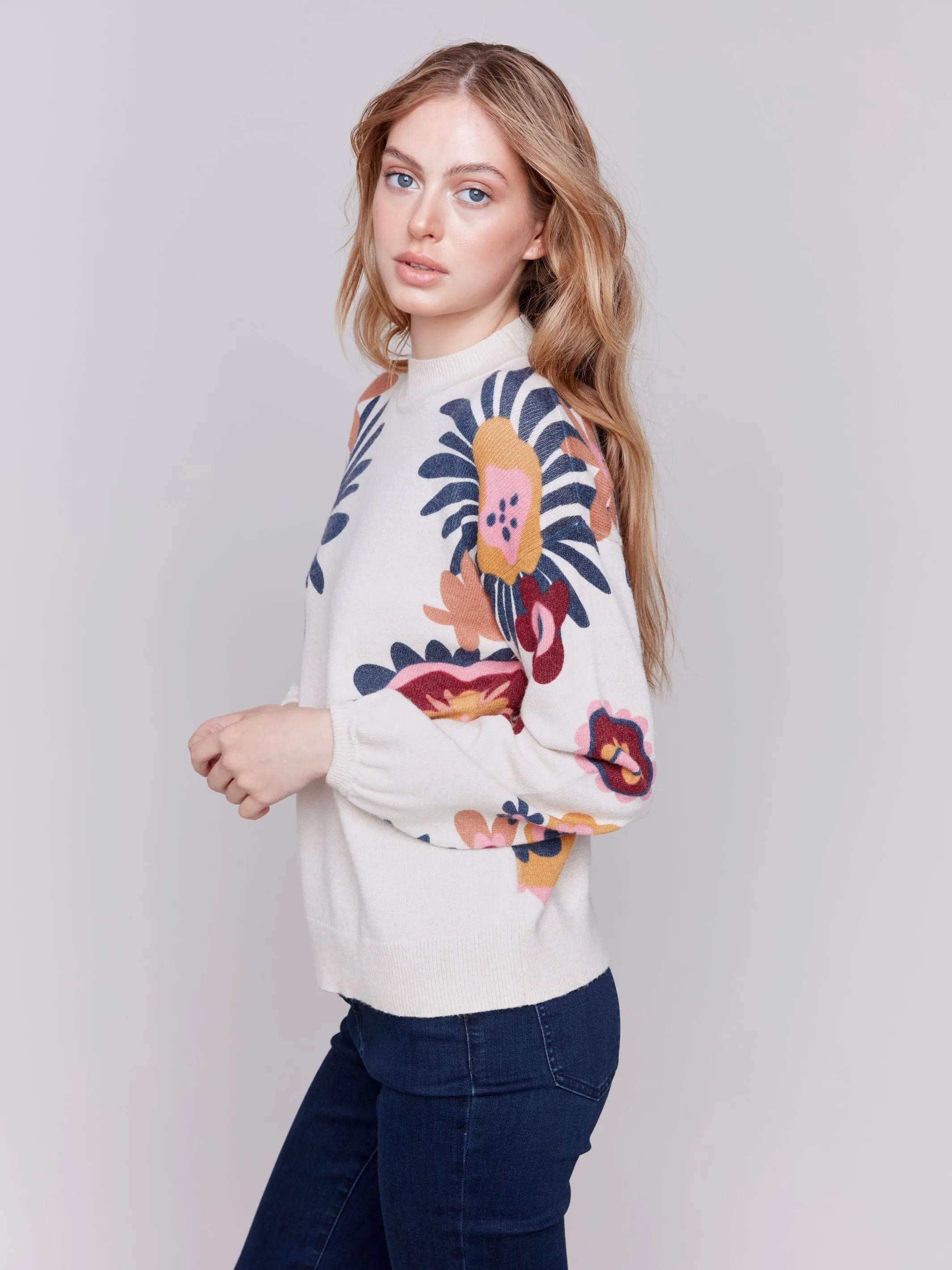 Floral Print Sweater