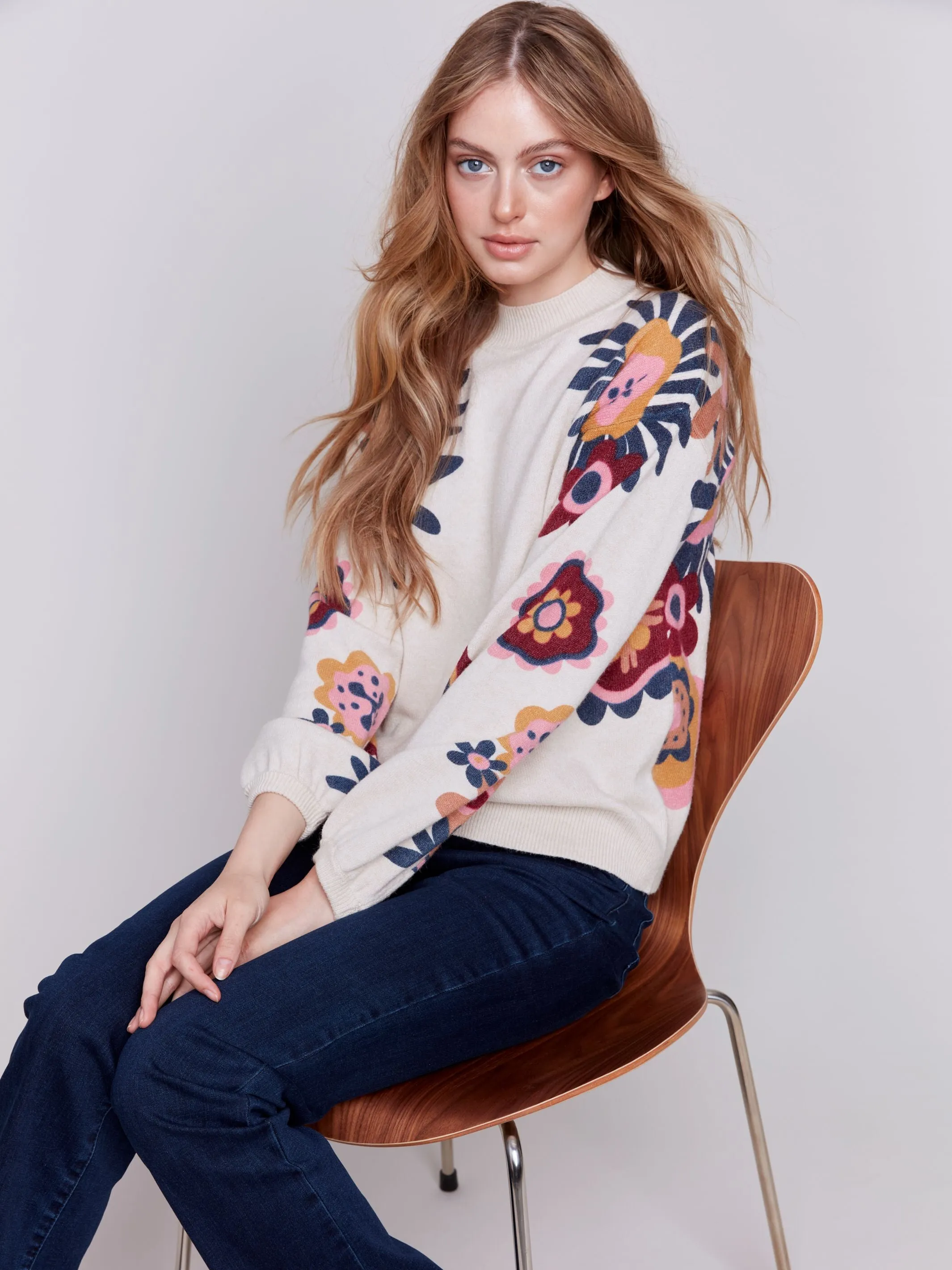 Floral Print Sweater