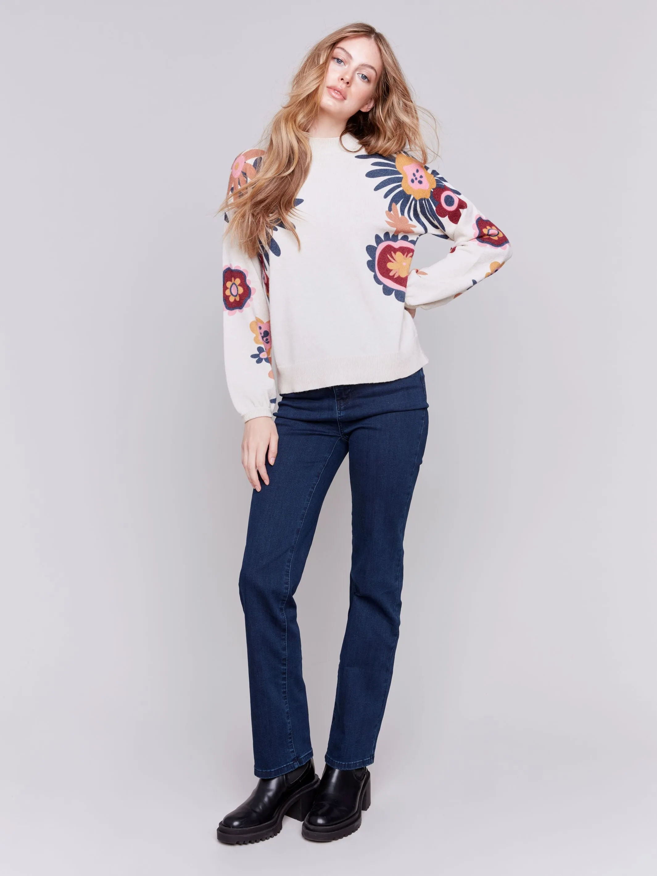 Floral Print Sweater