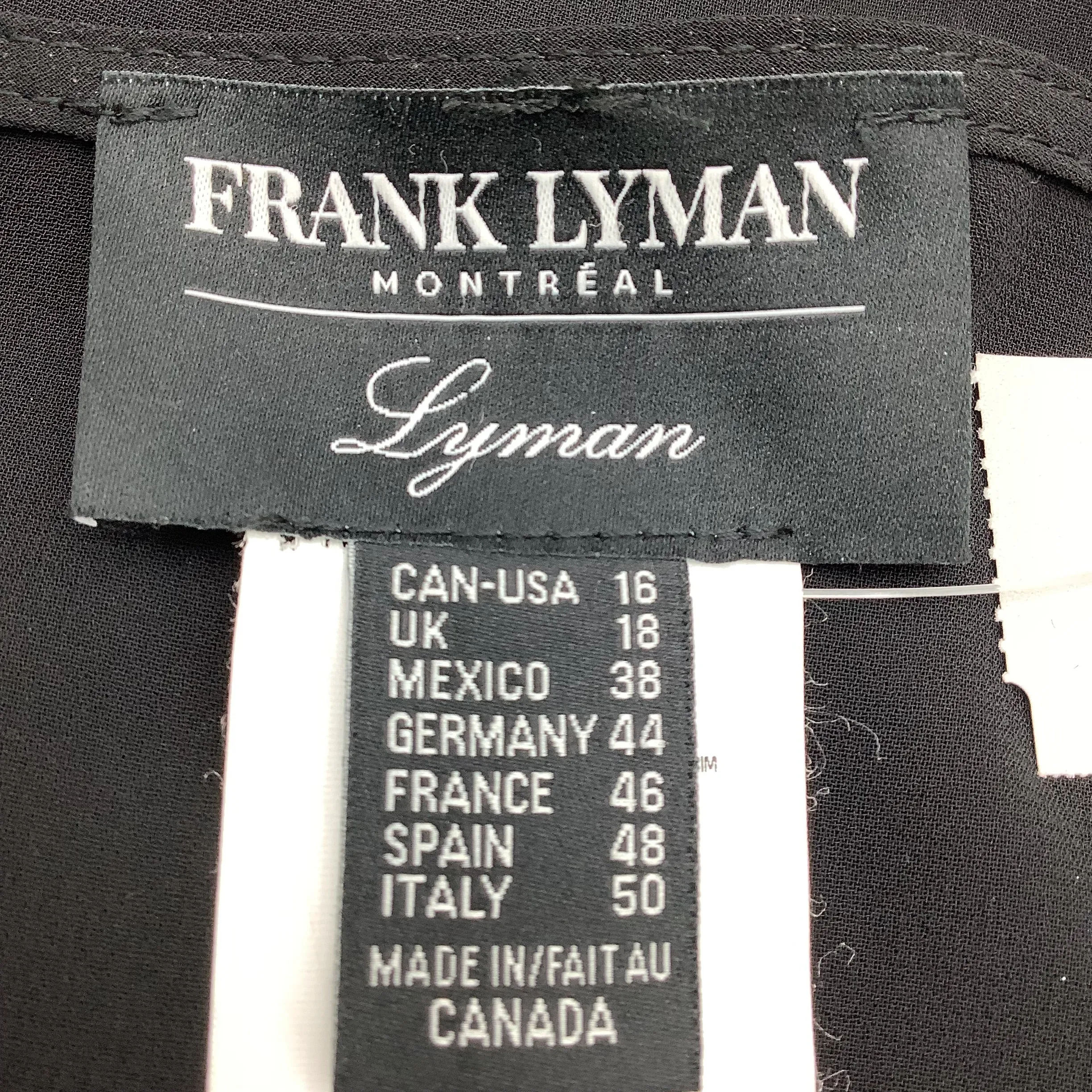 Frank Lyman Women's Cape Black Sheer Size: 16