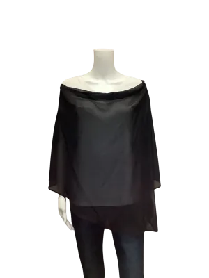 Frank Lyman Women's Cape Black Sheer Size: 16