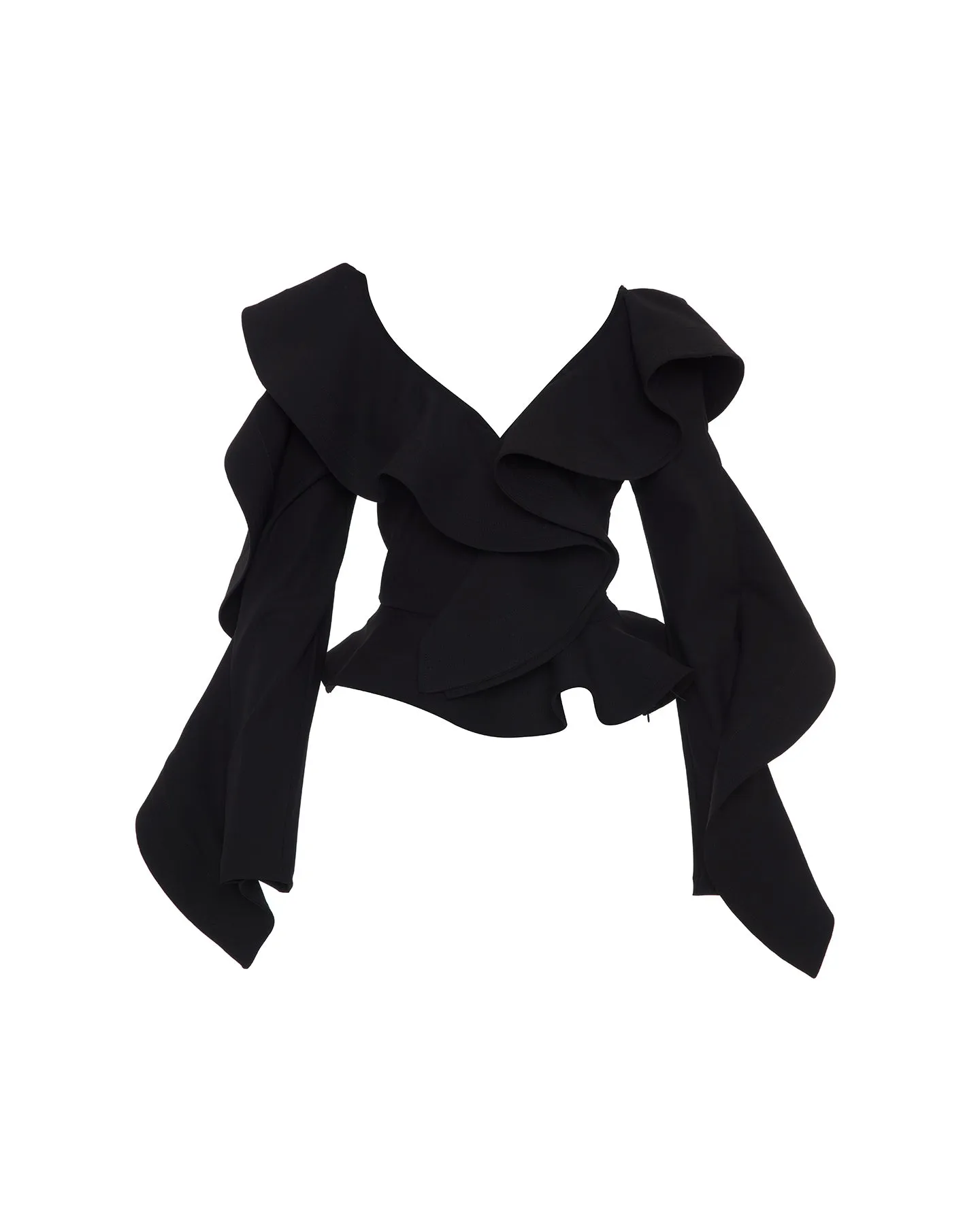Gaia Ruffle Shoulder V-Neck Top